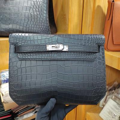 wholesale quality hermes kelly depeches 25 crocodile black